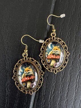Mushroom Fox Earrings